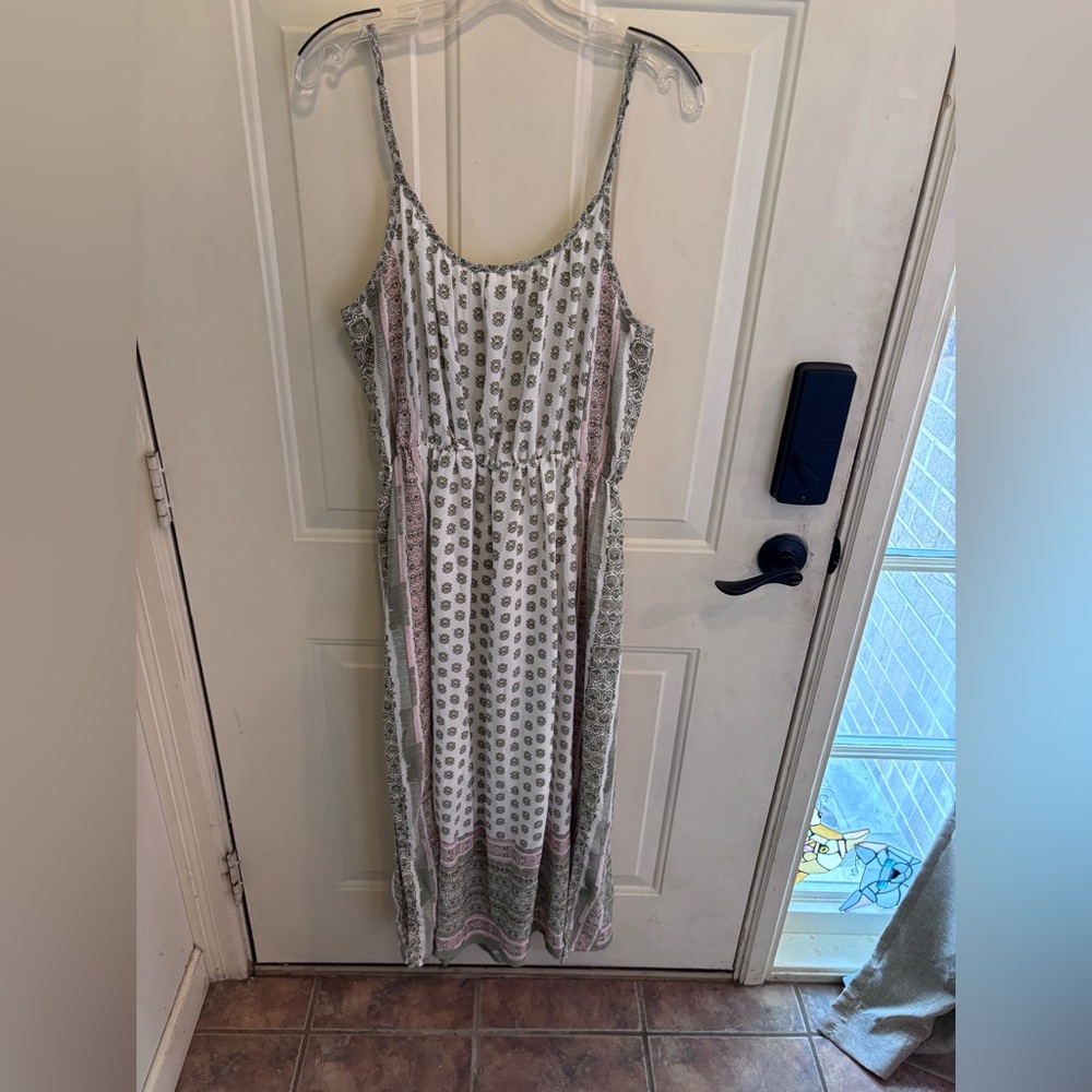 GAP Light Green Printed Spaghetti-Strap Maxi Dres… - image 4